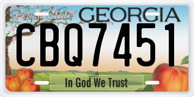 GA license plate CBQ7451