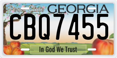 GA license plate CBQ7455