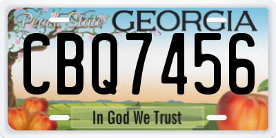 GA license plate CBQ7456