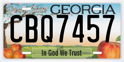 GA license plate CBQ7457