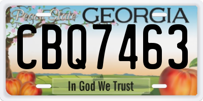 GA license plate CBQ7463