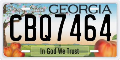 GA license plate CBQ7464
