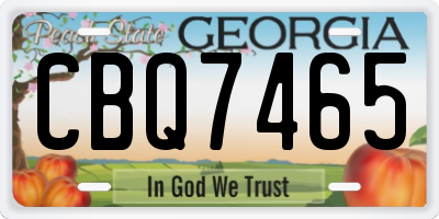 GA license plate CBQ7465
