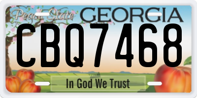 GA license plate CBQ7468