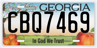 GA license plate CBQ7469