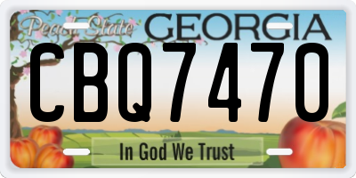 GA license plate CBQ7470