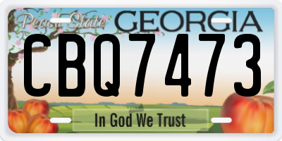 GA license plate CBQ7473