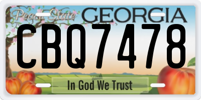 GA license plate CBQ7478