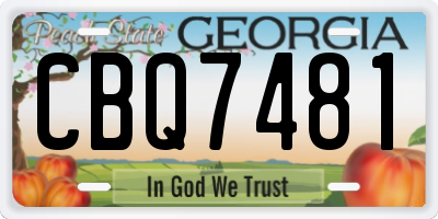 GA license plate CBQ7481
