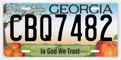 GA license plate CBQ7482