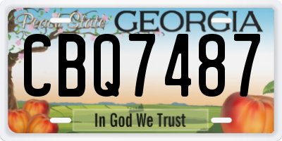 GA license plate CBQ7487