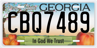 GA license plate CBQ7489