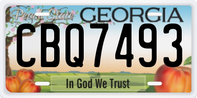 GA license plate CBQ7493