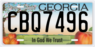 GA license plate CBQ7496