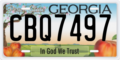 GA license plate CBQ7497