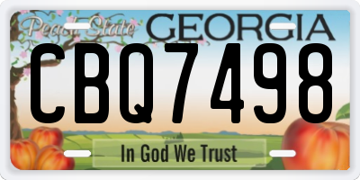 GA license plate CBQ7498