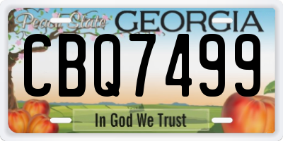 GA license plate CBQ7499