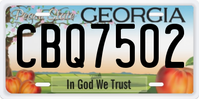 GA license plate CBQ7502