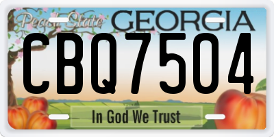 GA license plate CBQ7504