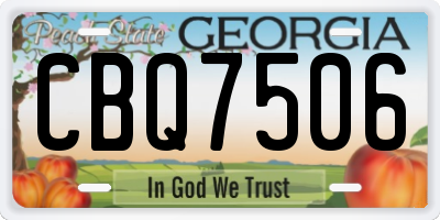 GA license plate CBQ7506