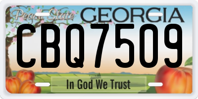 GA license plate CBQ7509