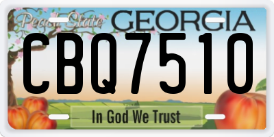 GA license plate CBQ7510