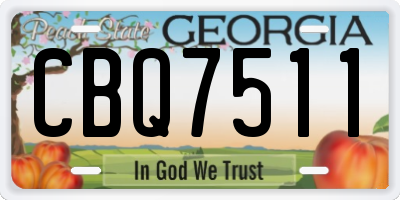 GA license plate CBQ7511