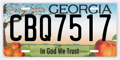 GA license plate CBQ7517