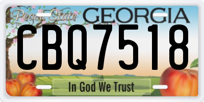 GA license plate CBQ7518