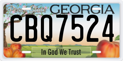 GA license plate CBQ7524