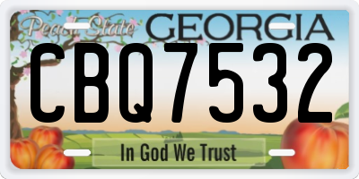 GA license plate CBQ7532