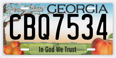 GA license plate CBQ7534
