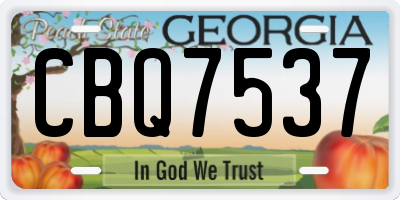 GA license plate CBQ7537