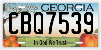 GA license plate CBQ7539