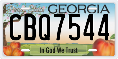 GA license plate CBQ7544