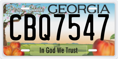 GA license plate CBQ7547