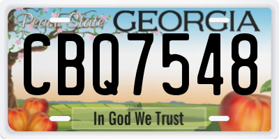 GA license plate CBQ7548