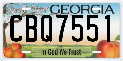 GA license plate CBQ7551