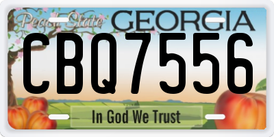 GA license plate CBQ7556