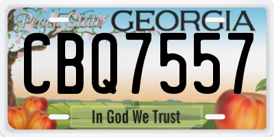 GA license plate CBQ7557