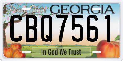 GA license plate CBQ7561