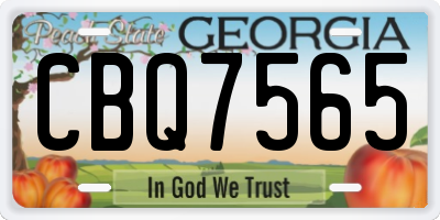GA license plate CBQ7565