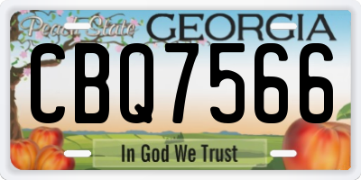 GA license plate CBQ7566