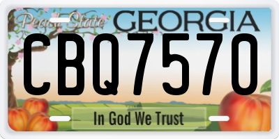 GA license plate CBQ7570