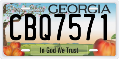GA license plate CBQ7571