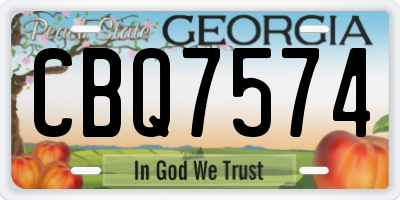 GA license plate CBQ7574