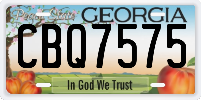 GA license plate CBQ7575