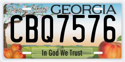 GA license plate CBQ7576