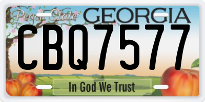 GA license plate CBQ7577