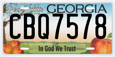 GA license plate CBQ7578